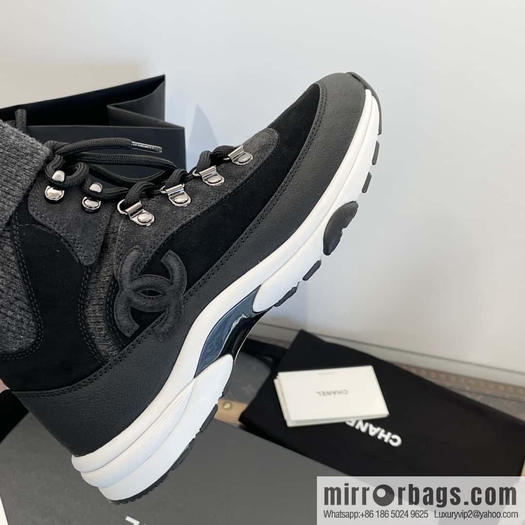 CHANEL autumn and winter wool socks high-top sneakers