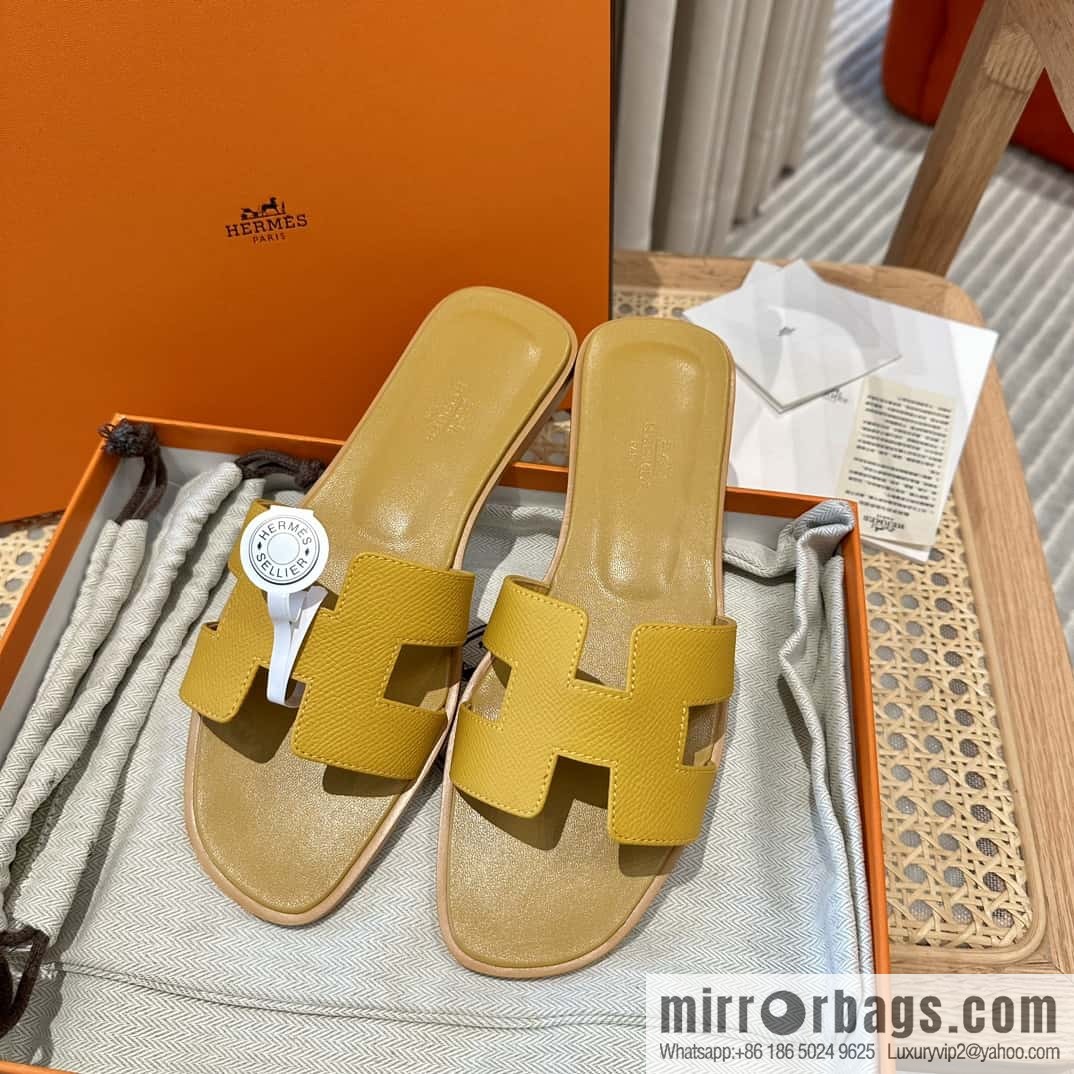 Hermès leather outsole H slippers