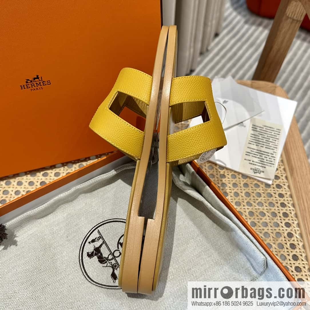 Hermès leather outsole H slippers