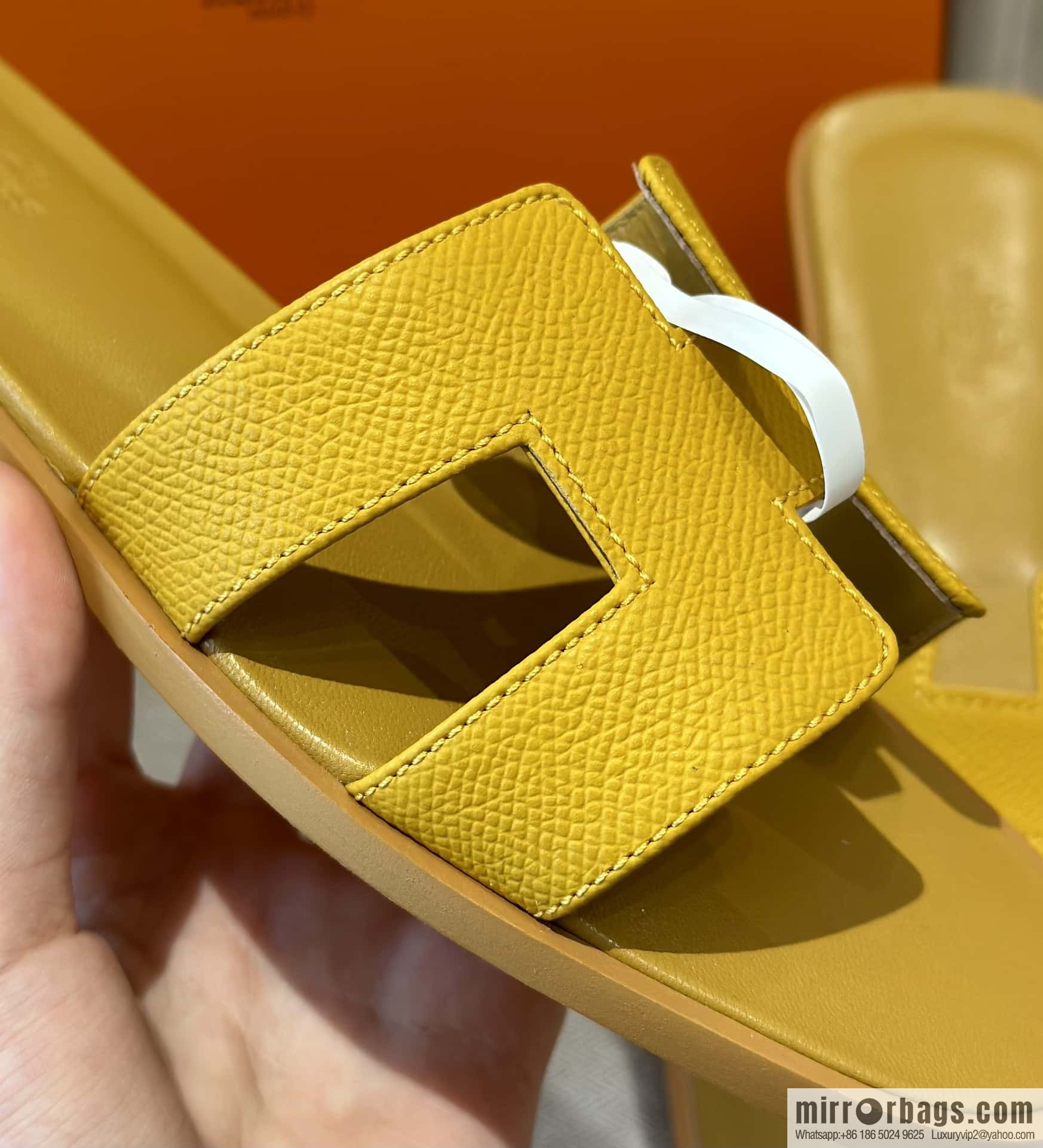 Hermès leather outsole H slippers