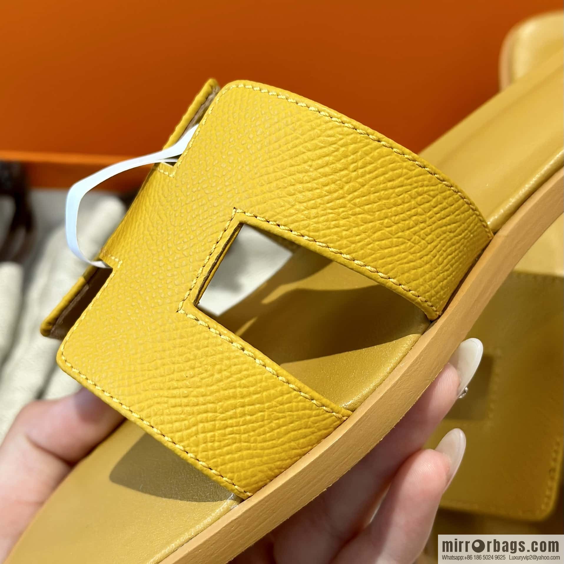Hermès leather outsole H slippers