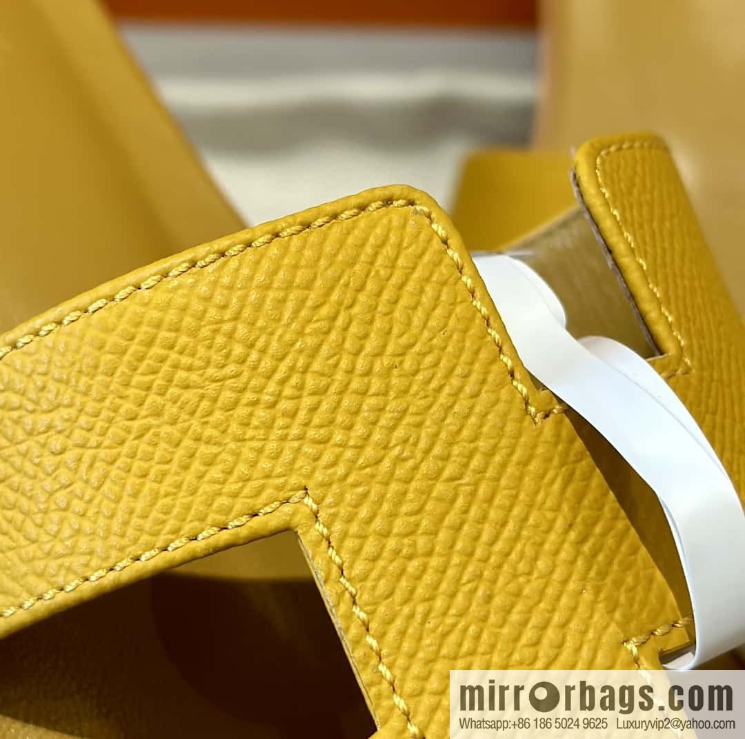 Hermès leather outsole H slippers