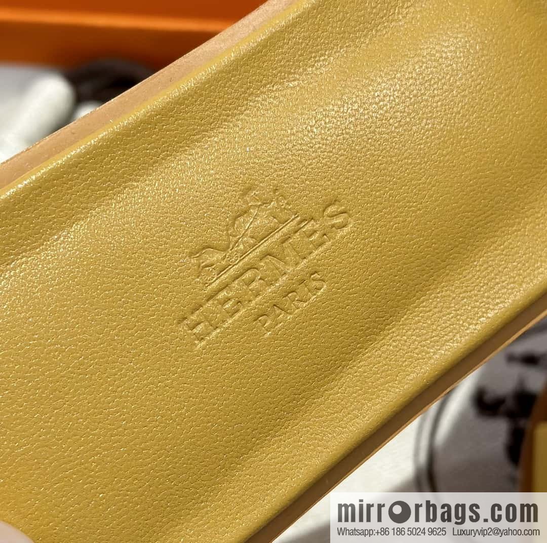 Hermès leather outsole H slippers