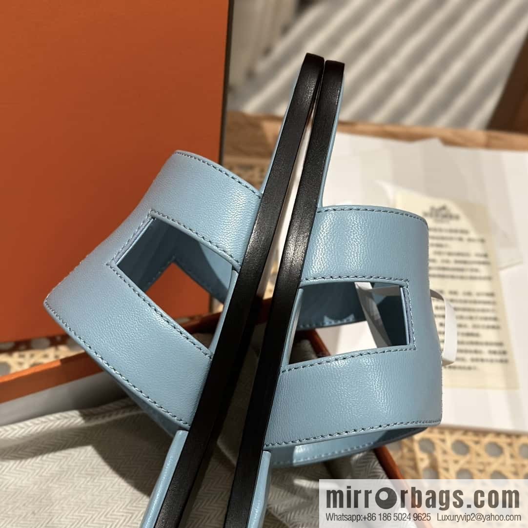 Hermès leather outsole H slippers