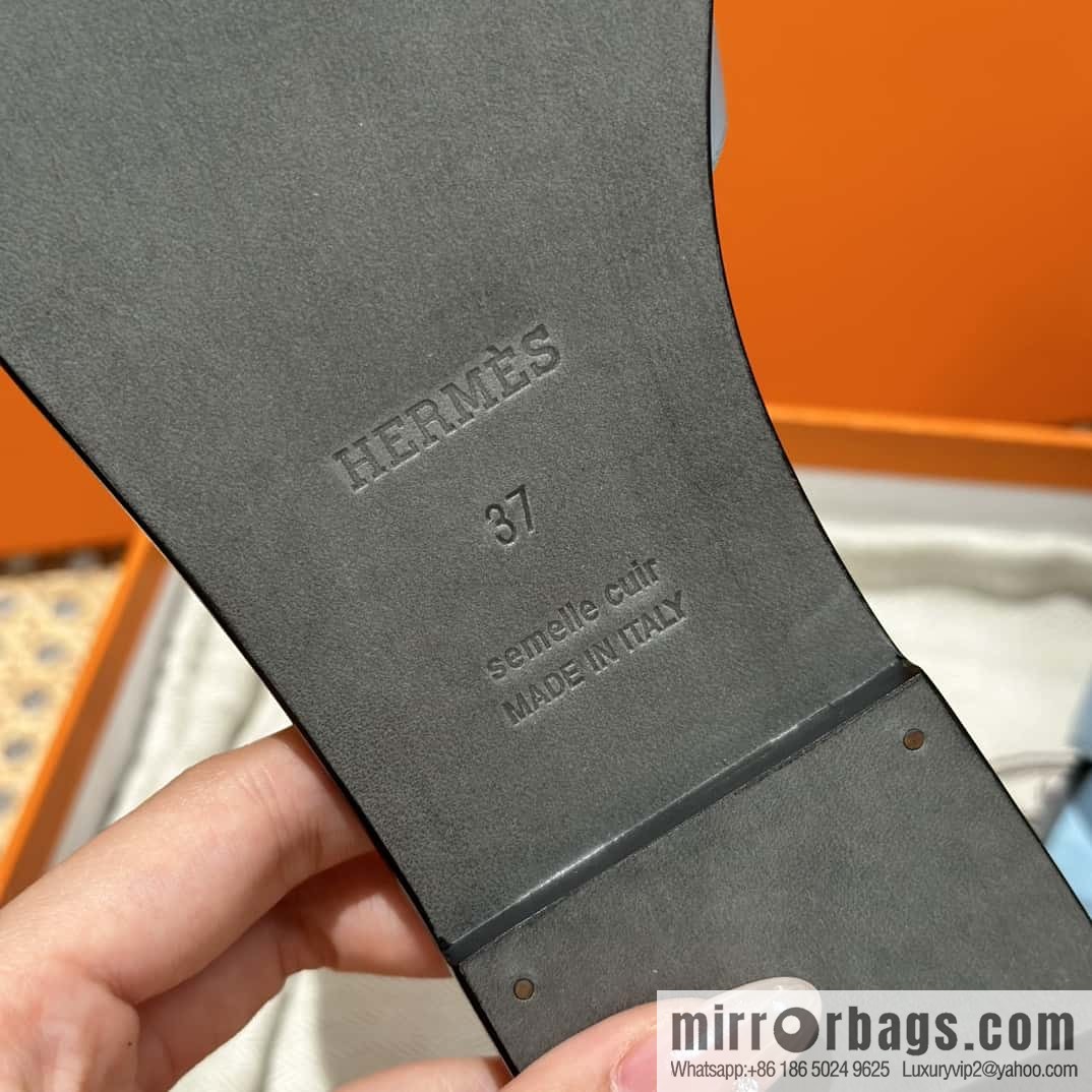 Hermès leather outsole H slippers
