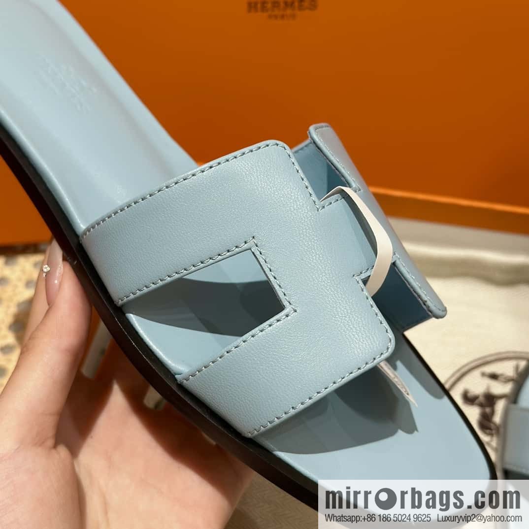 Hermès leather outsole H slippers