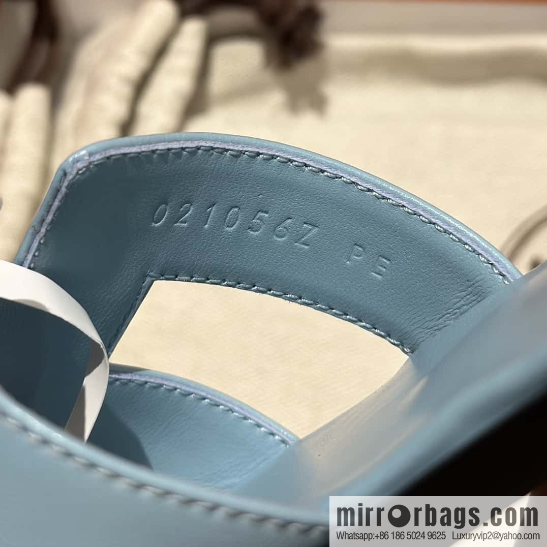 Hermès leather outsole H slippers