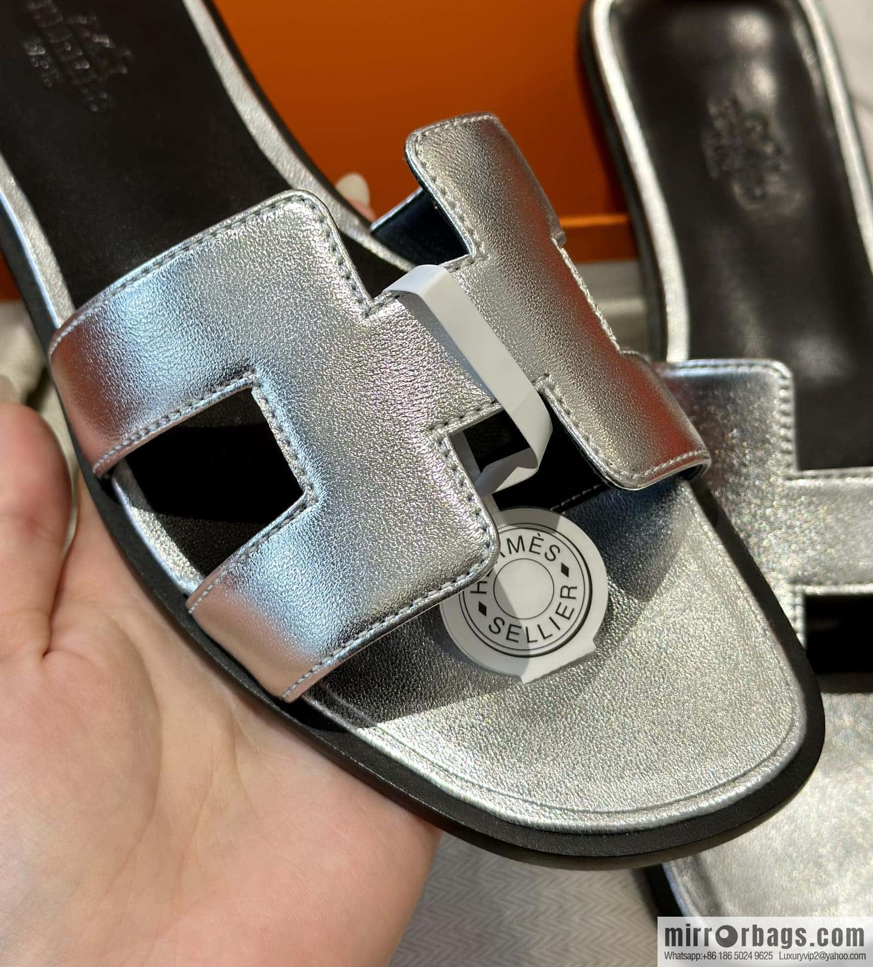 Hermès leather outsole H slippers