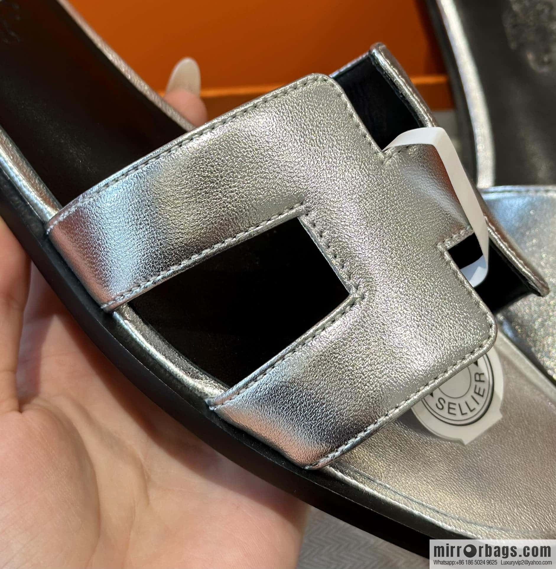 Hermès leather outsole H slippers