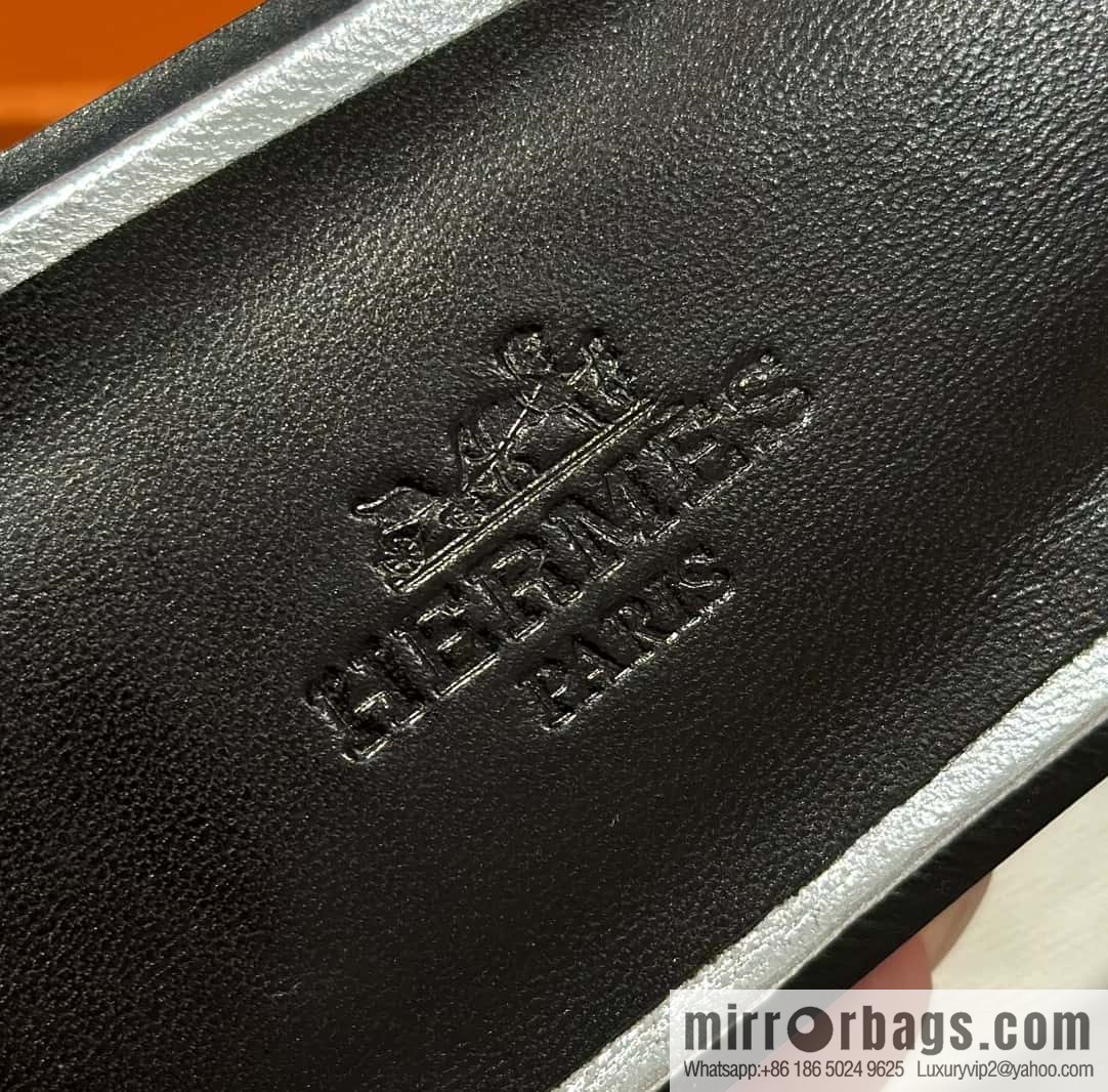 Hermès leather outsole H slippers
