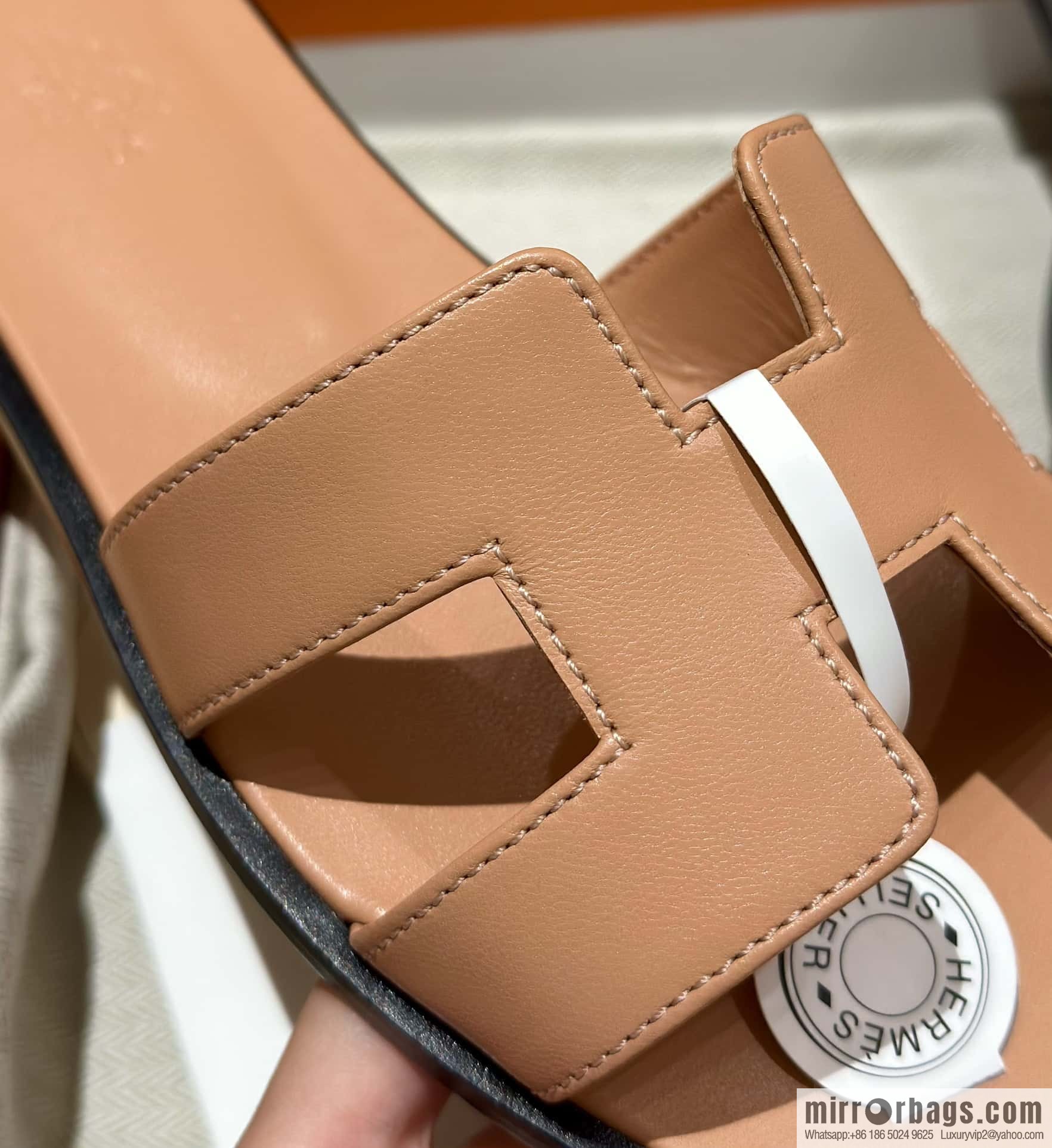 Hermès leather outsole H slippers