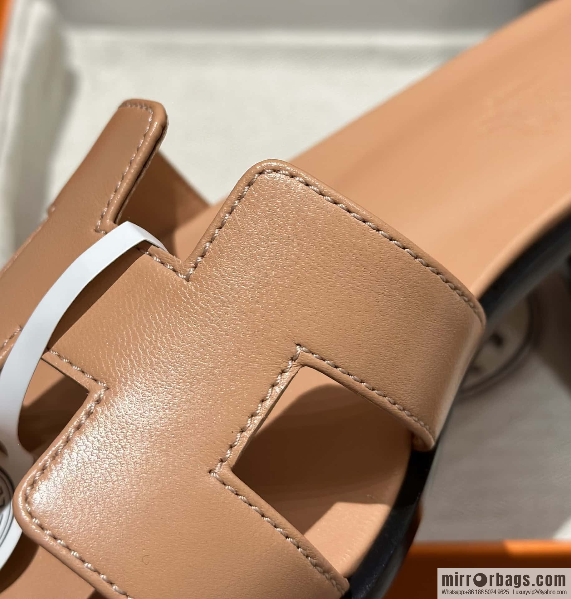 Hermès leather outsole H slippers