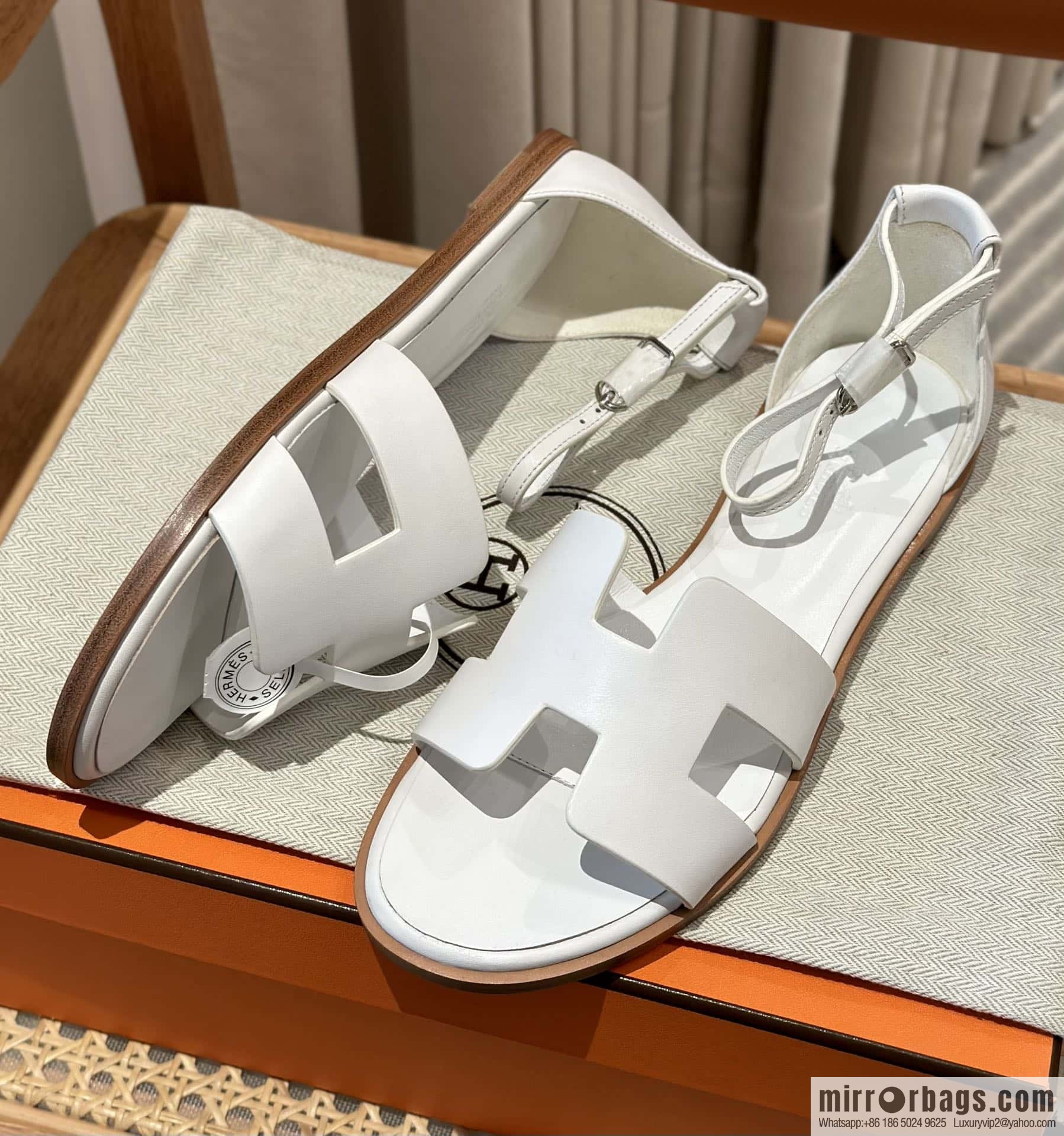 Hermès imported Italian cowhide, new small sandals