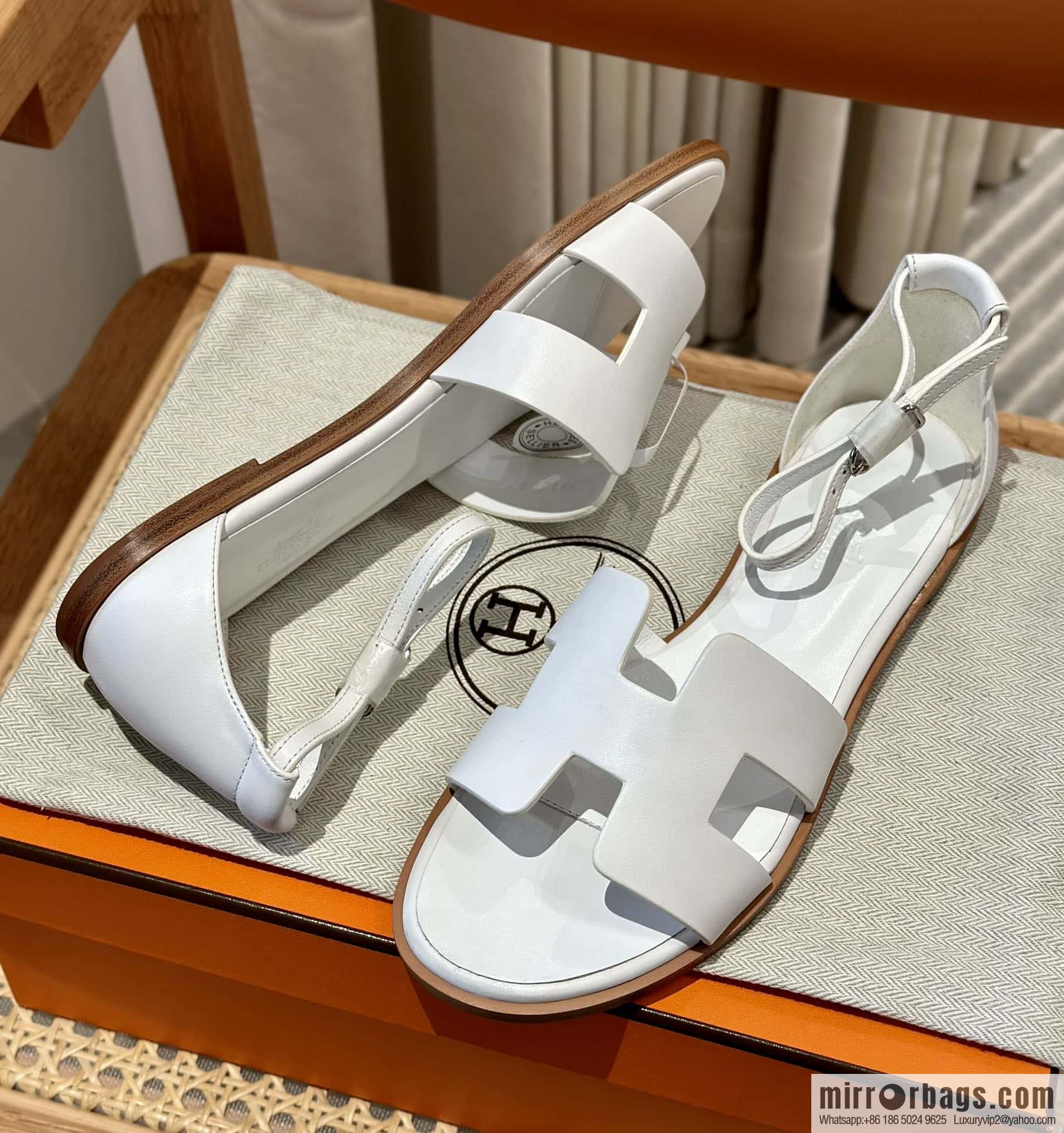 Hermès imported Italian cowhide, new small sandals