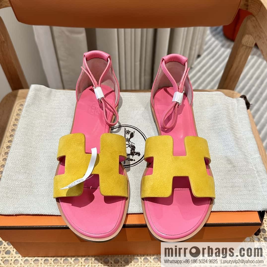 Hermès imported Italian cowhide, new small sandals