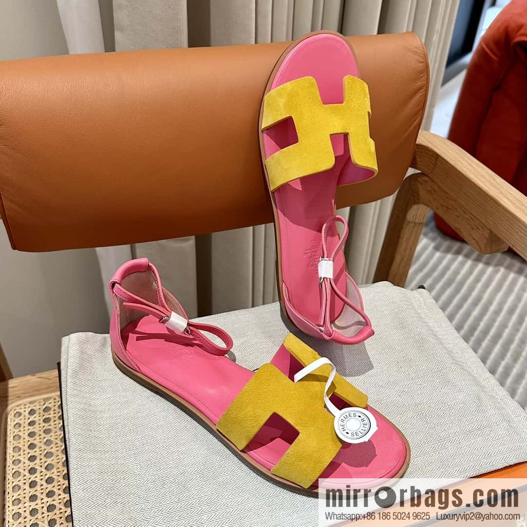 Hermès imported Italian cowhide, new small sandals