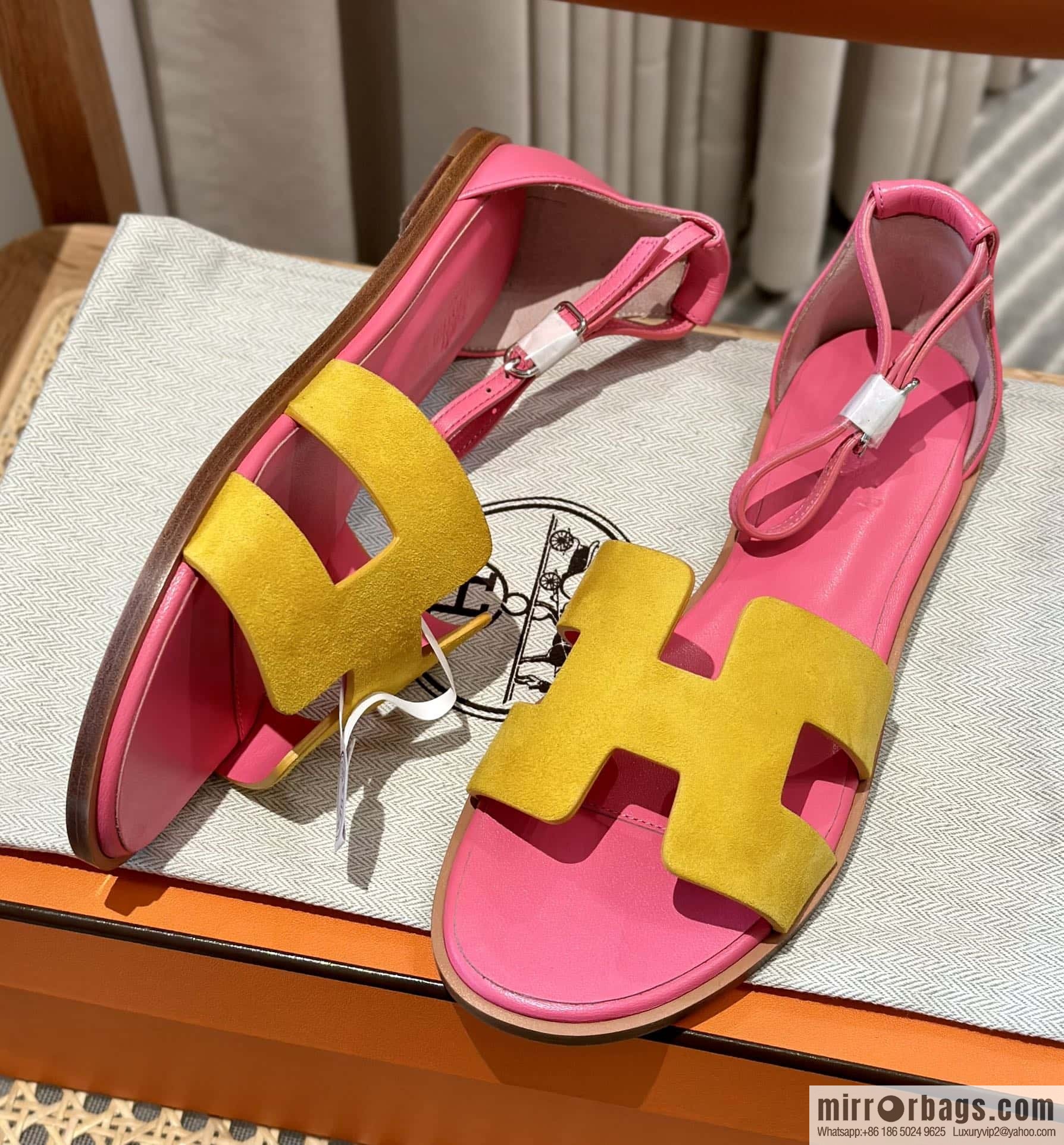 Hermès imported Italian cowhide, new small sandals