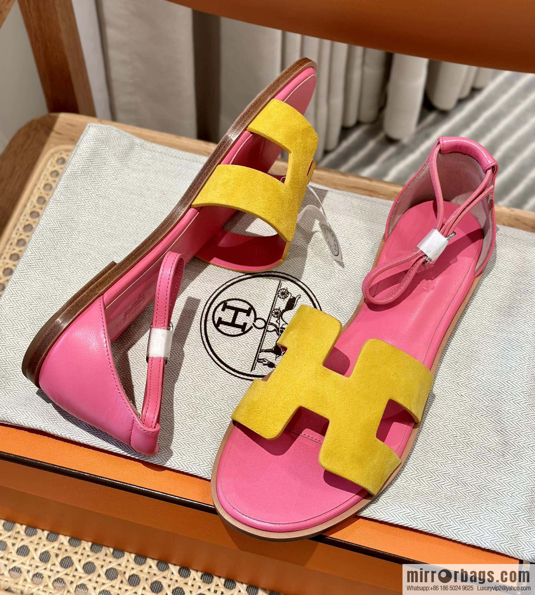 Hermès imported Italian cowhide, new small sandals