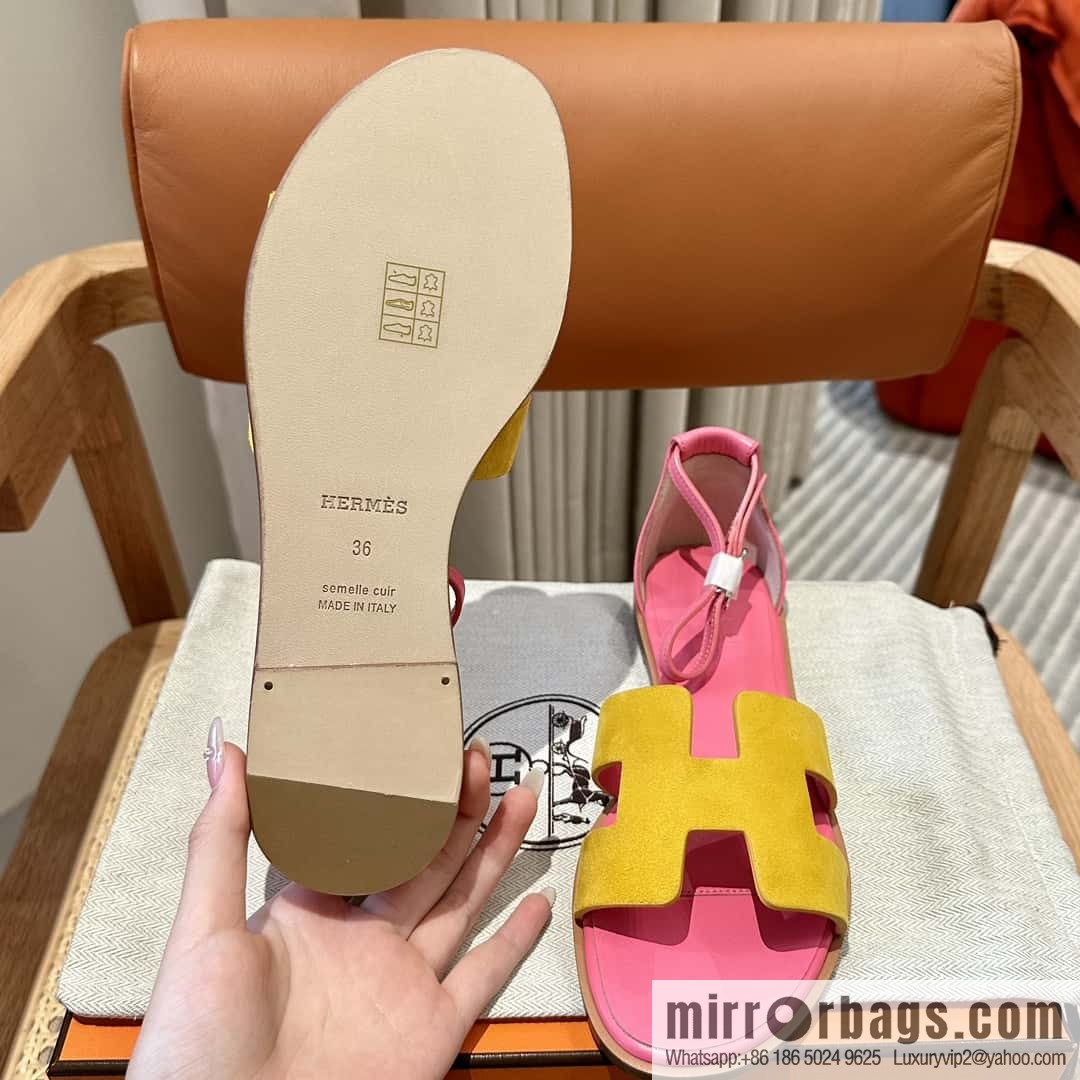 Hermès imported Italian cowhide, new small sandals
