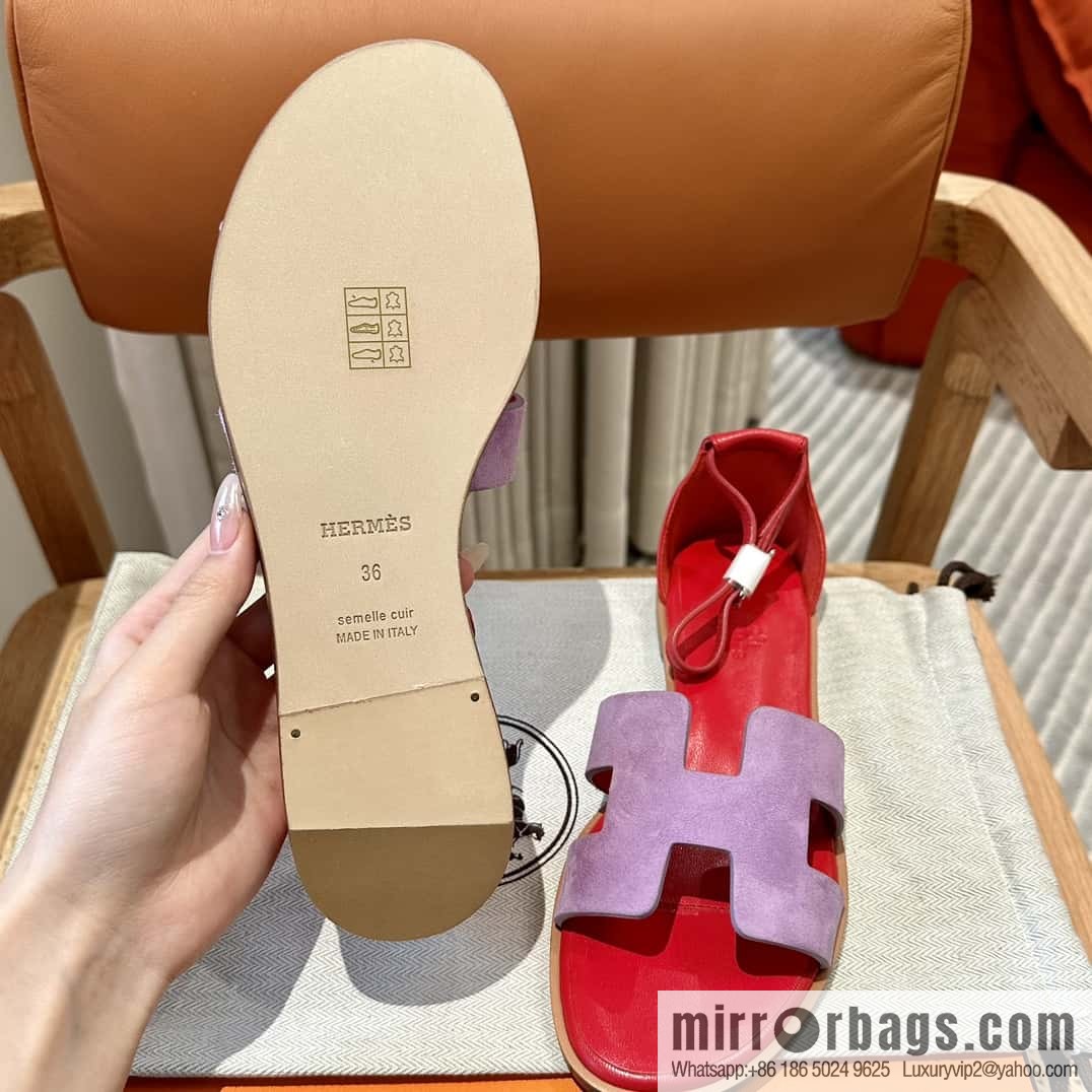Hermès imported Italian cowhide, new small sandals