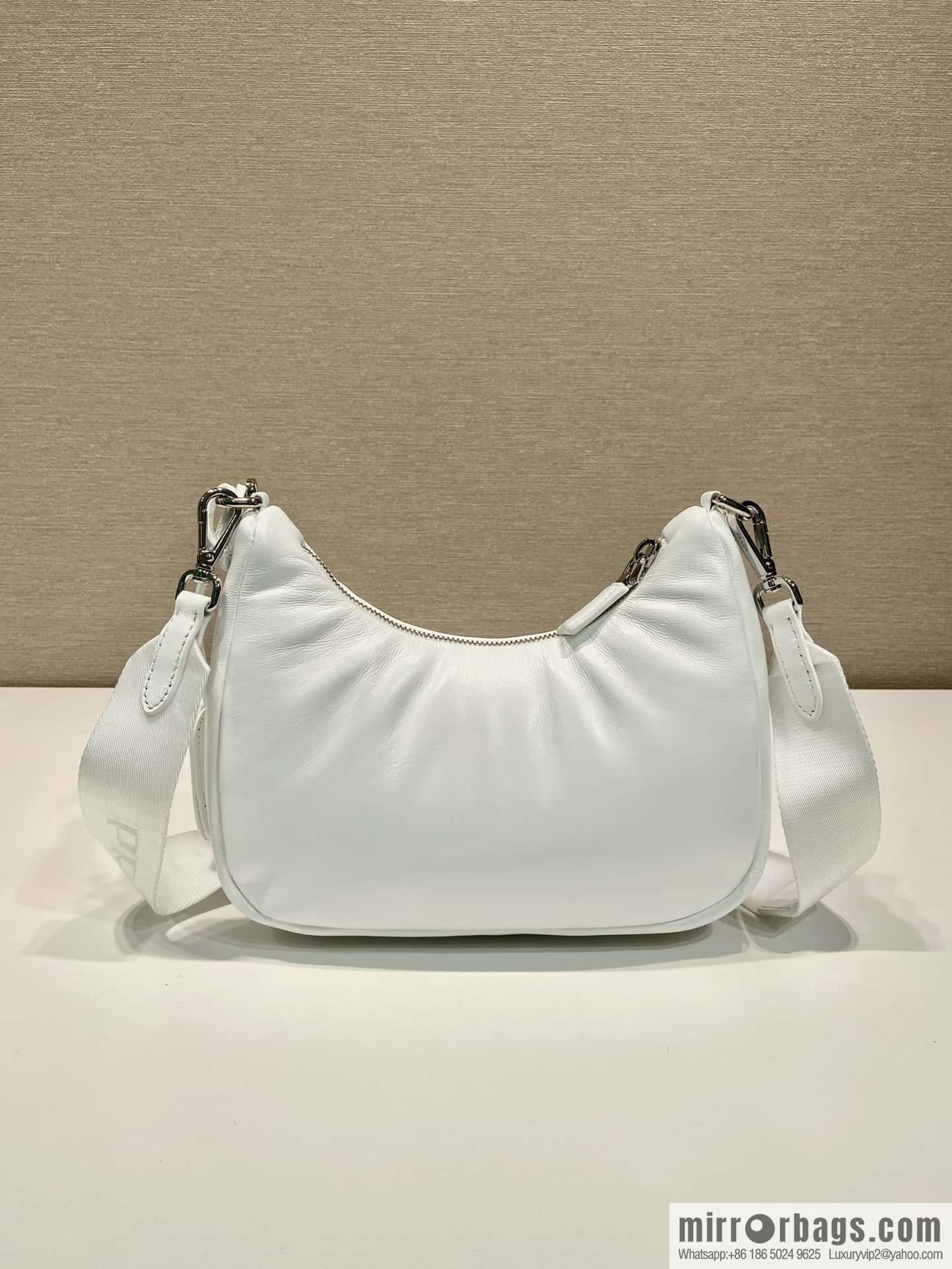 PRADA small sheepskin 3-in-1 ๐ 1BH204 white