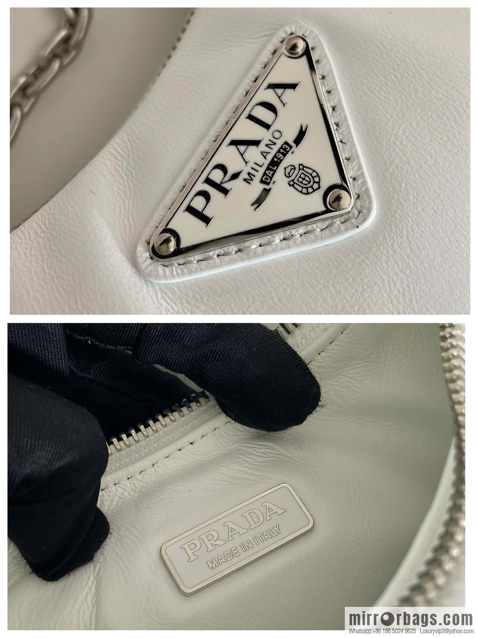 PRADA small sheepskin 3-in-1 ๐ 1BH204 white