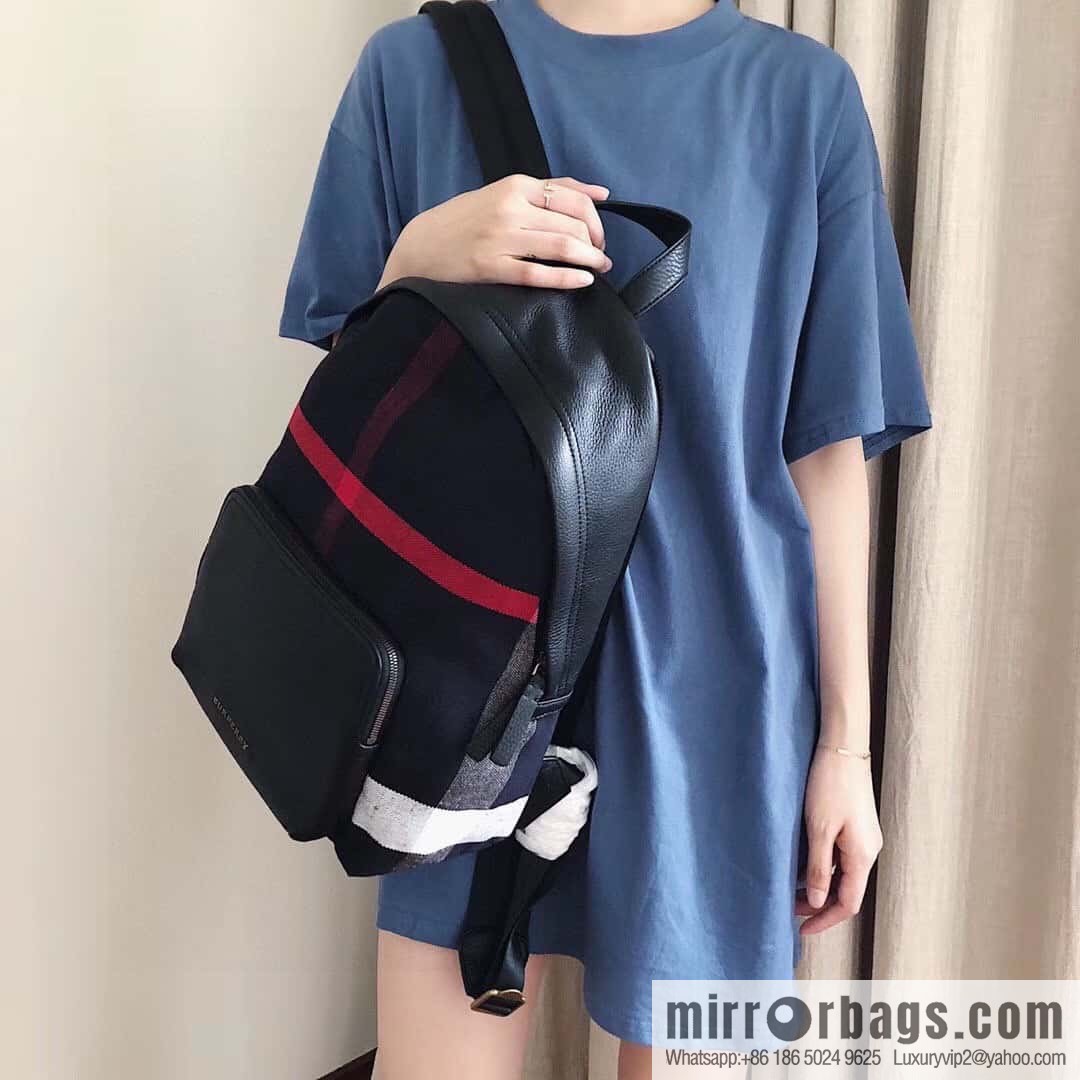 Burberry Burberry Canvas plaid backpack blue