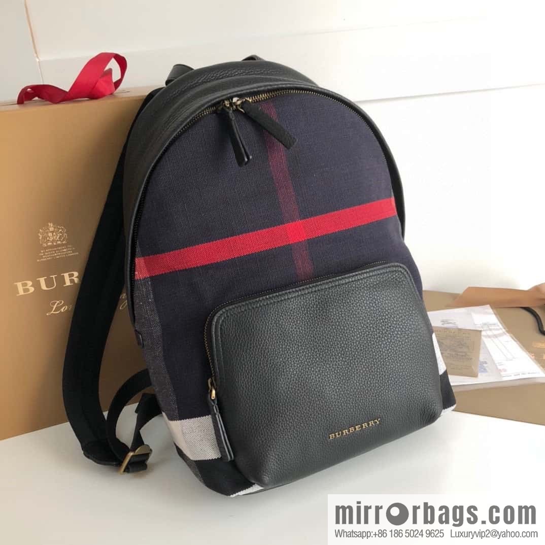 Burberry Burberry Canvas plaid backpack blue