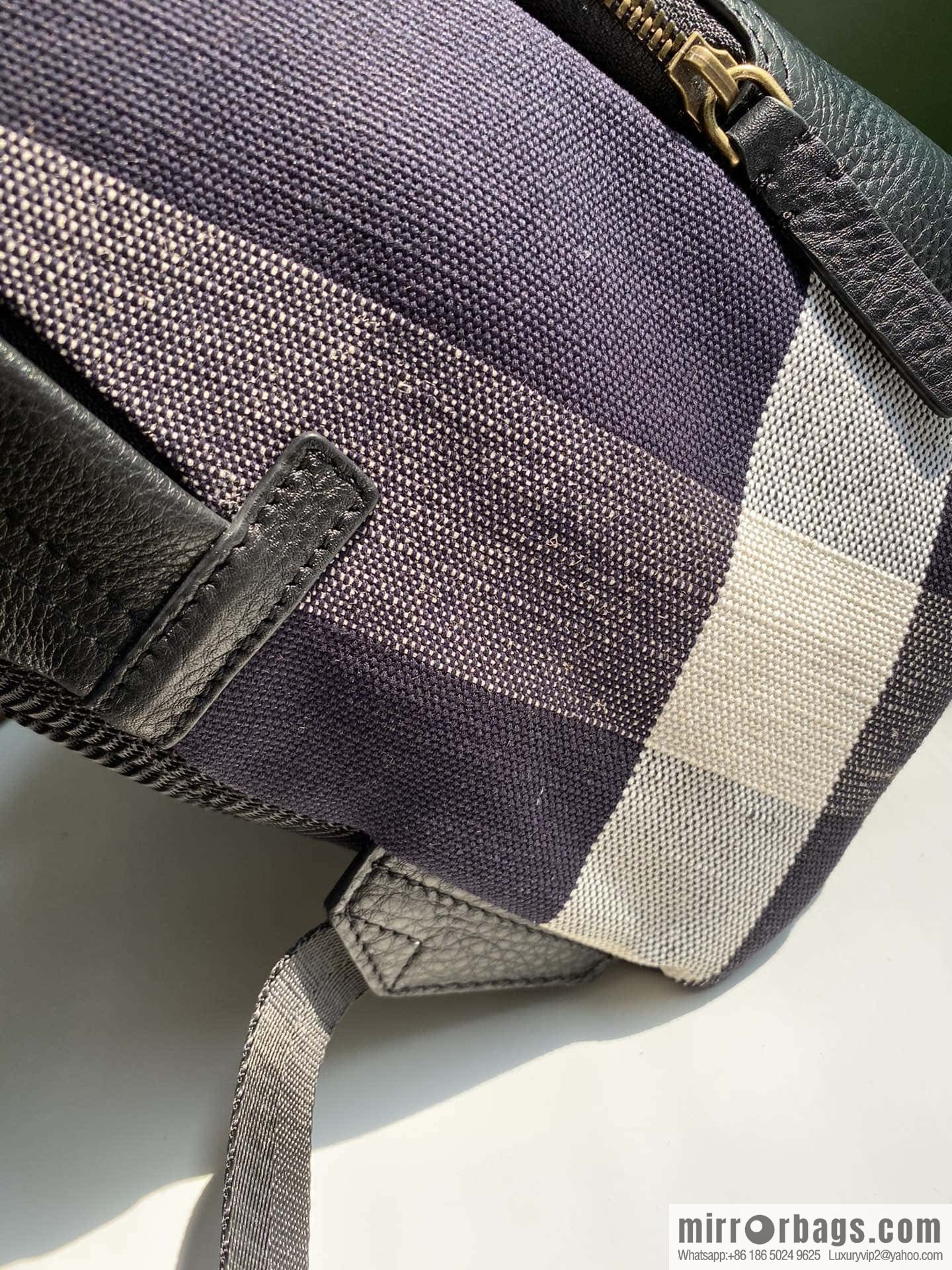 Burberry Burberry Canvas plaid backpack blue