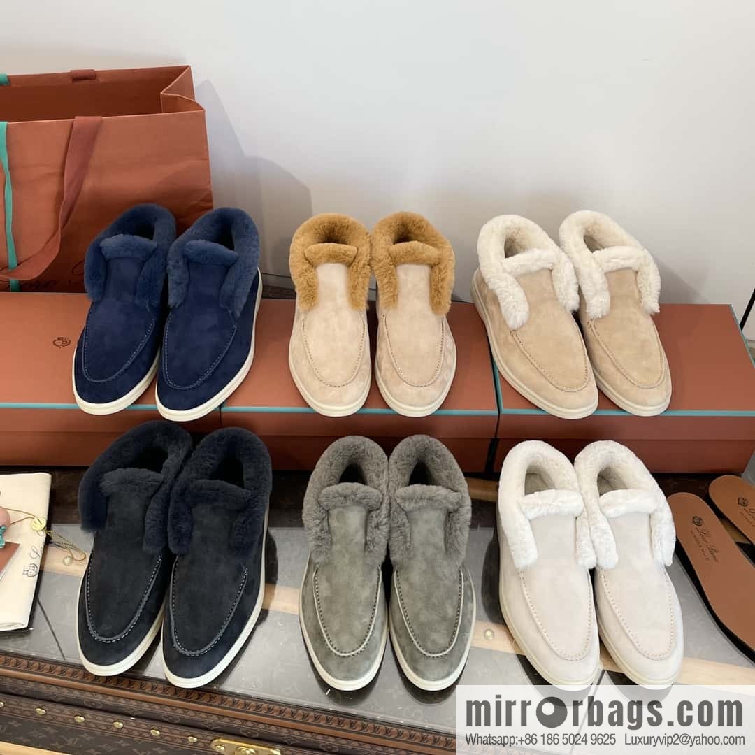 Loro Piana nutria fur high-top fluffy shoes