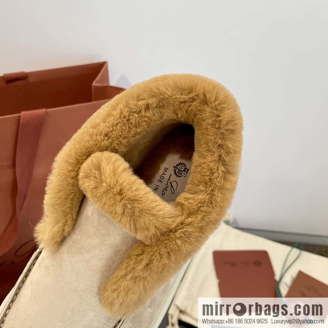 Loro Piana nutria fur high-top fluffy shoes