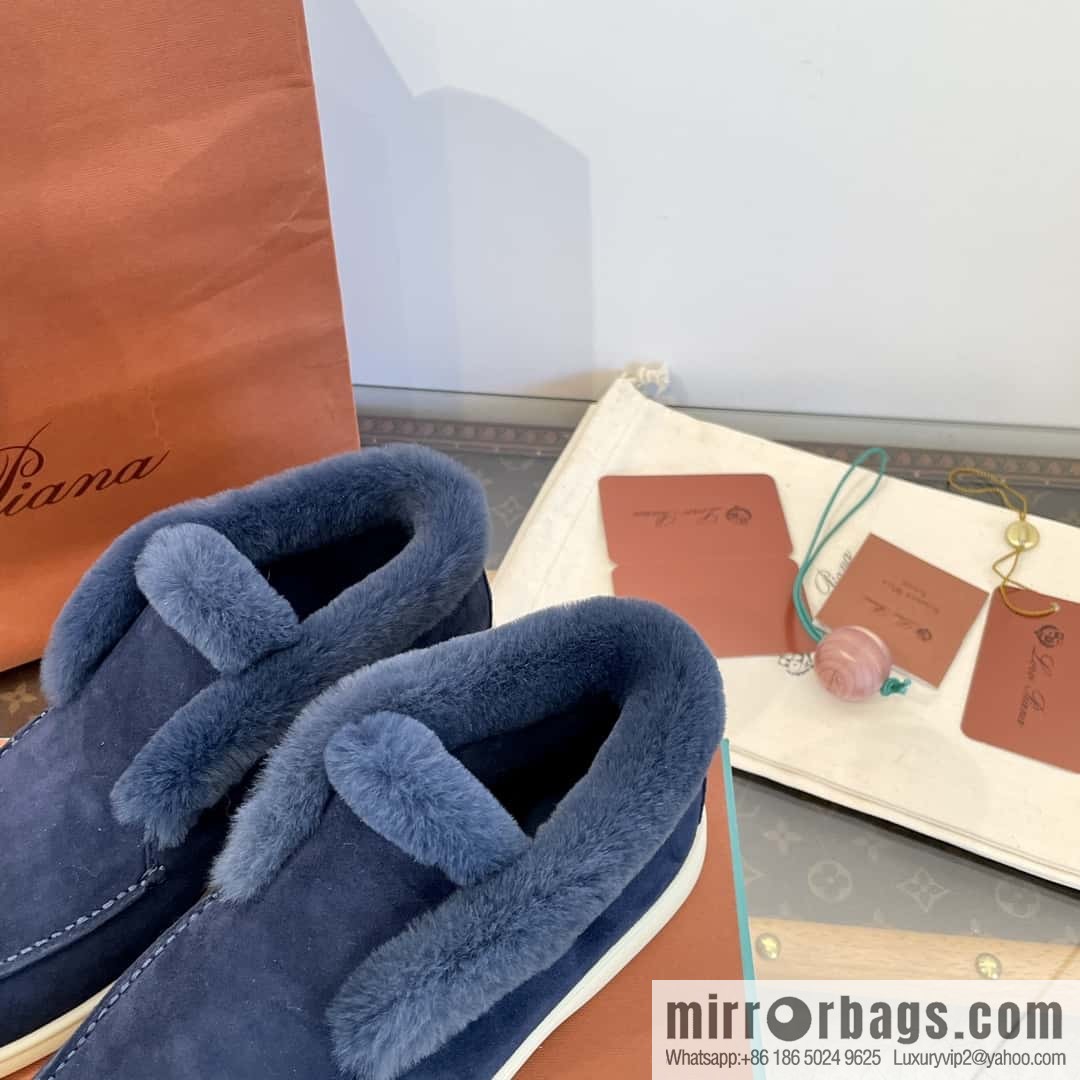 Loro Piana nutria fur high-top fluffy shoes