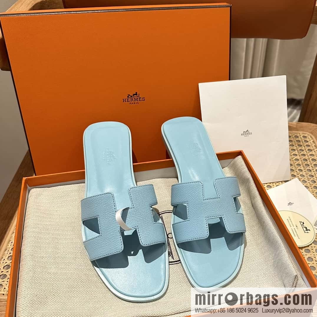 Hermès leather outsole H slippers