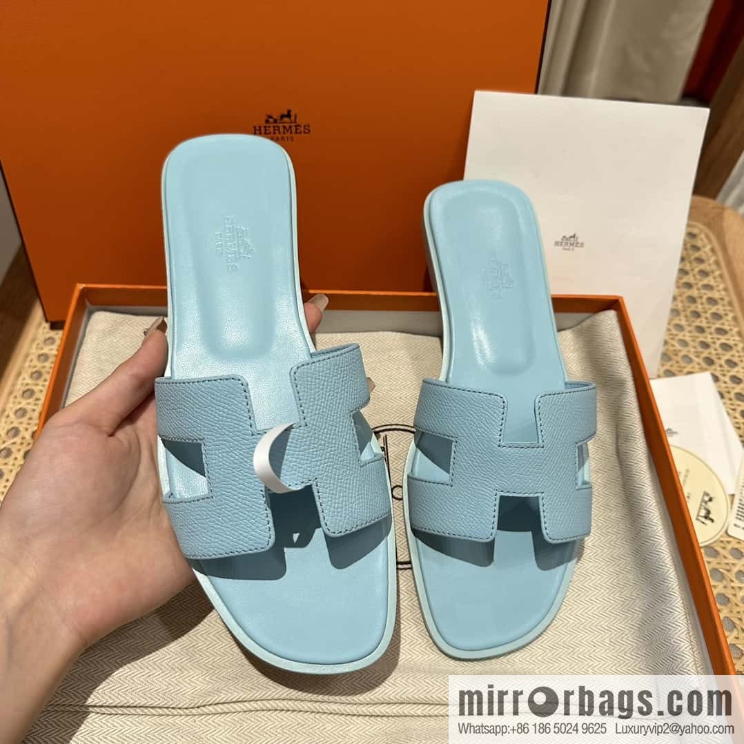 Hermès leather outsole H slippers