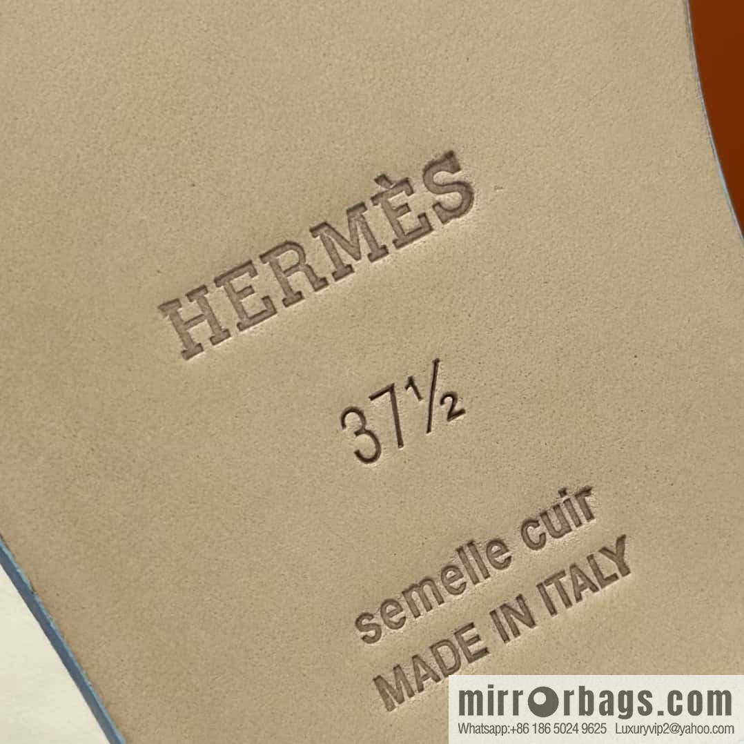 Hermès leather outsole H slippers