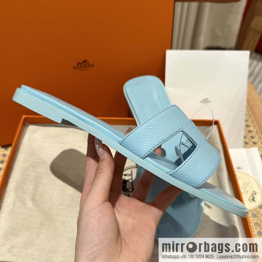 Hermès leather outsole H slippers