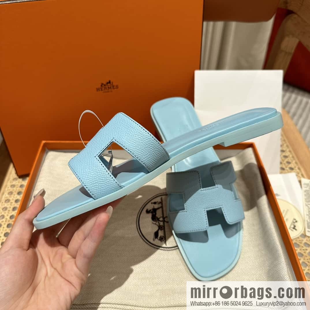 Hermès leather outsole H slippers