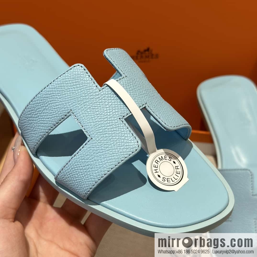 Hermès leather outsole H slippers