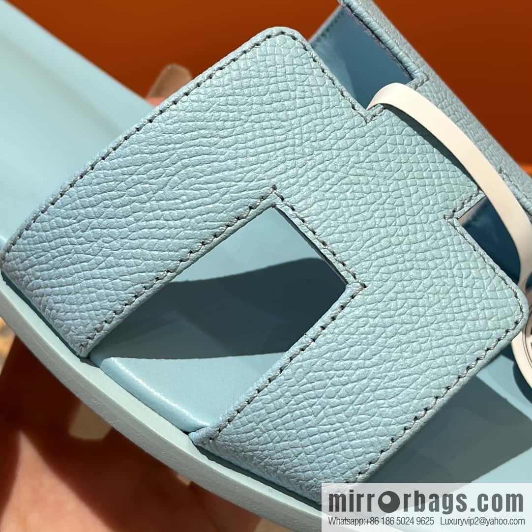Hermès leather outsole H slippers