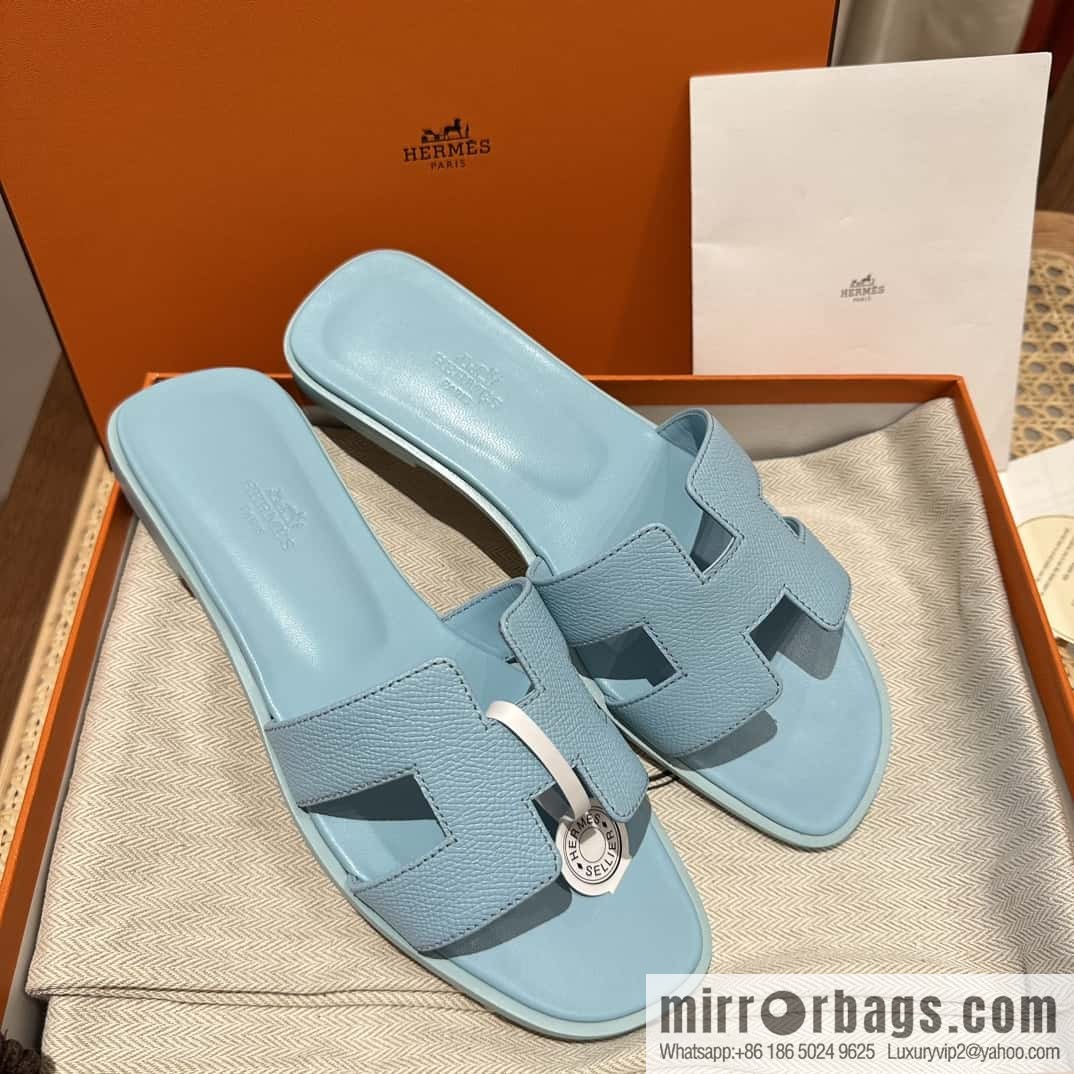 Hermès leather outsole H slippers