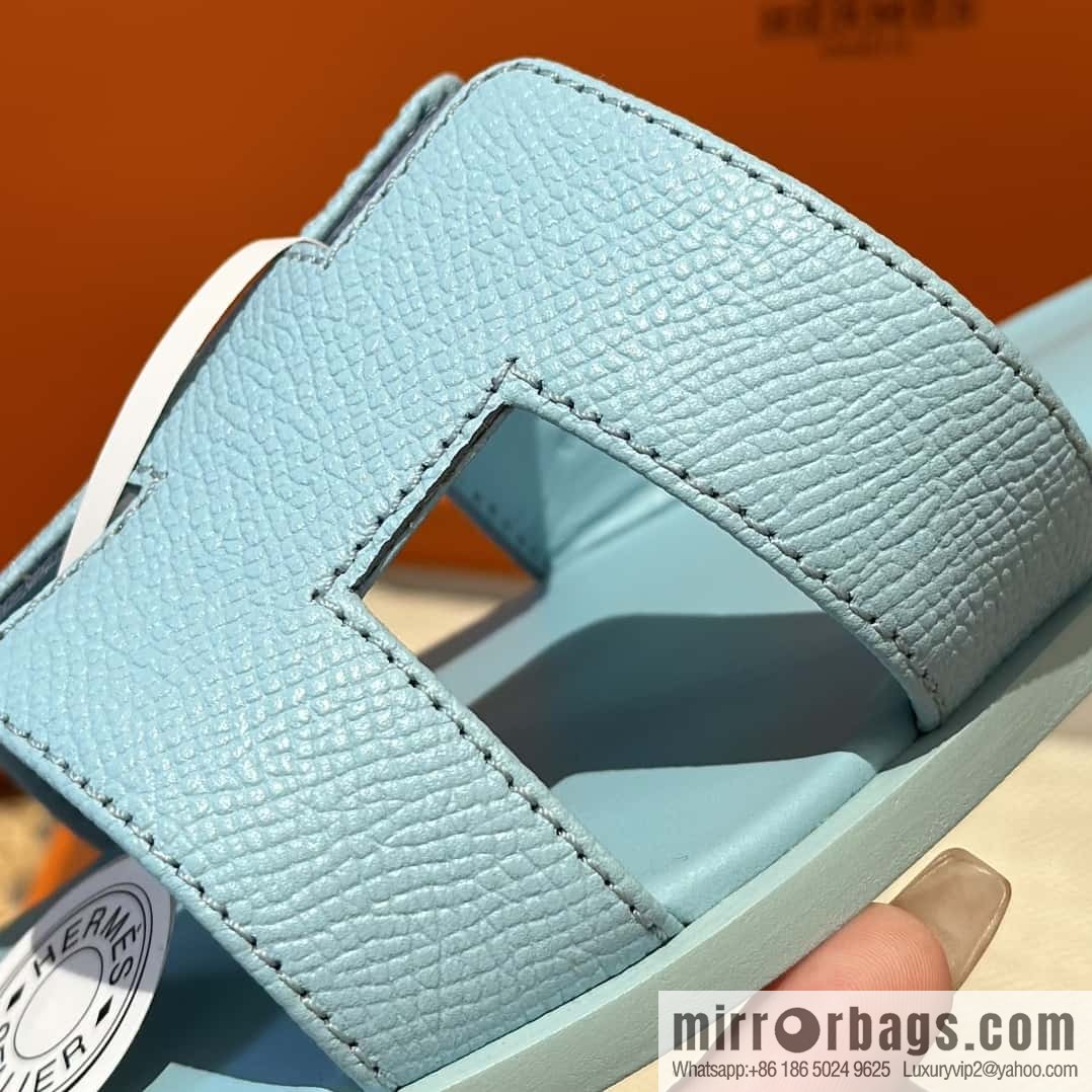 Hermès leather outsole H slippers