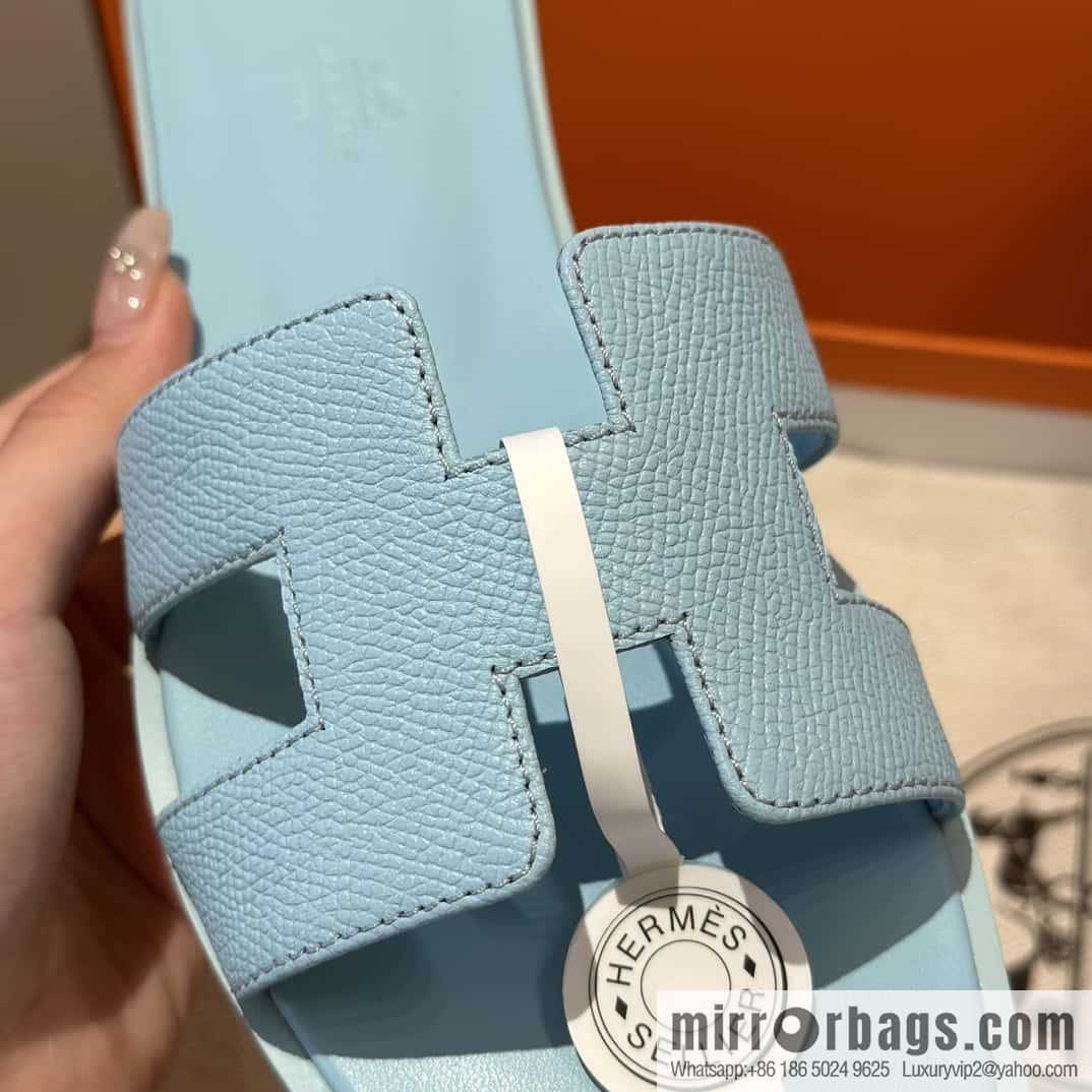 Hermès leather outsole H slippers