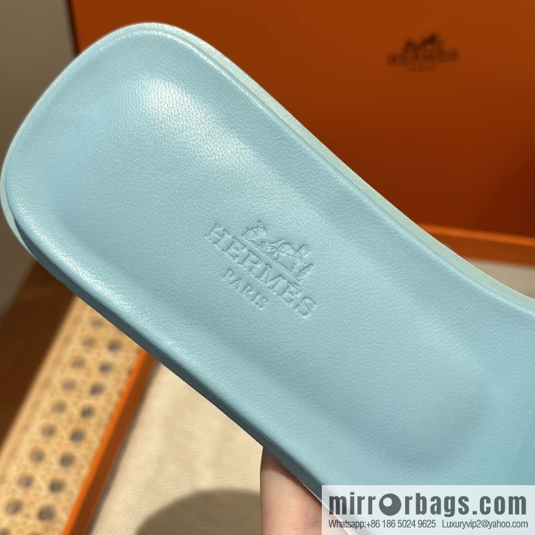 Hermès leather outsole H slippers