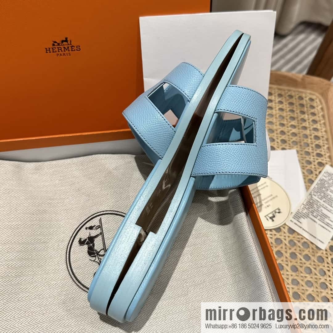 Hermès leather outsole H slippers