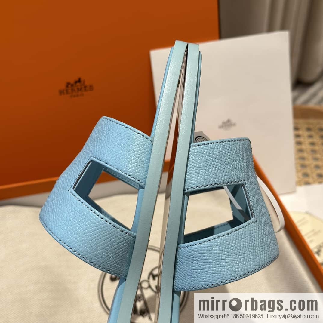 Hermès leather outsole H slippers