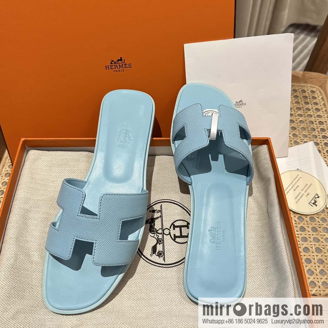 Hermès leather outsole H slippers