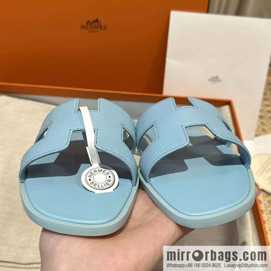 Hermès leather outsole H slippers