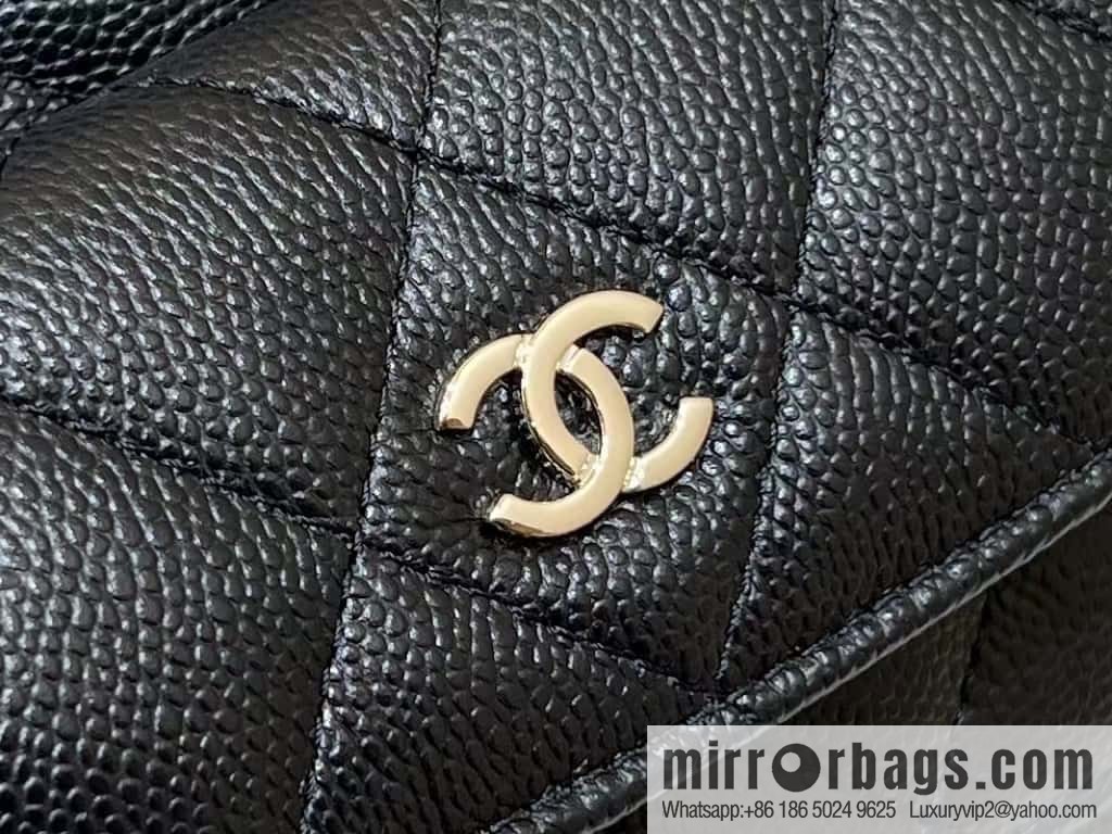 CHANEL 24C early spring vacation series, lychee leather backpack AP3753 black