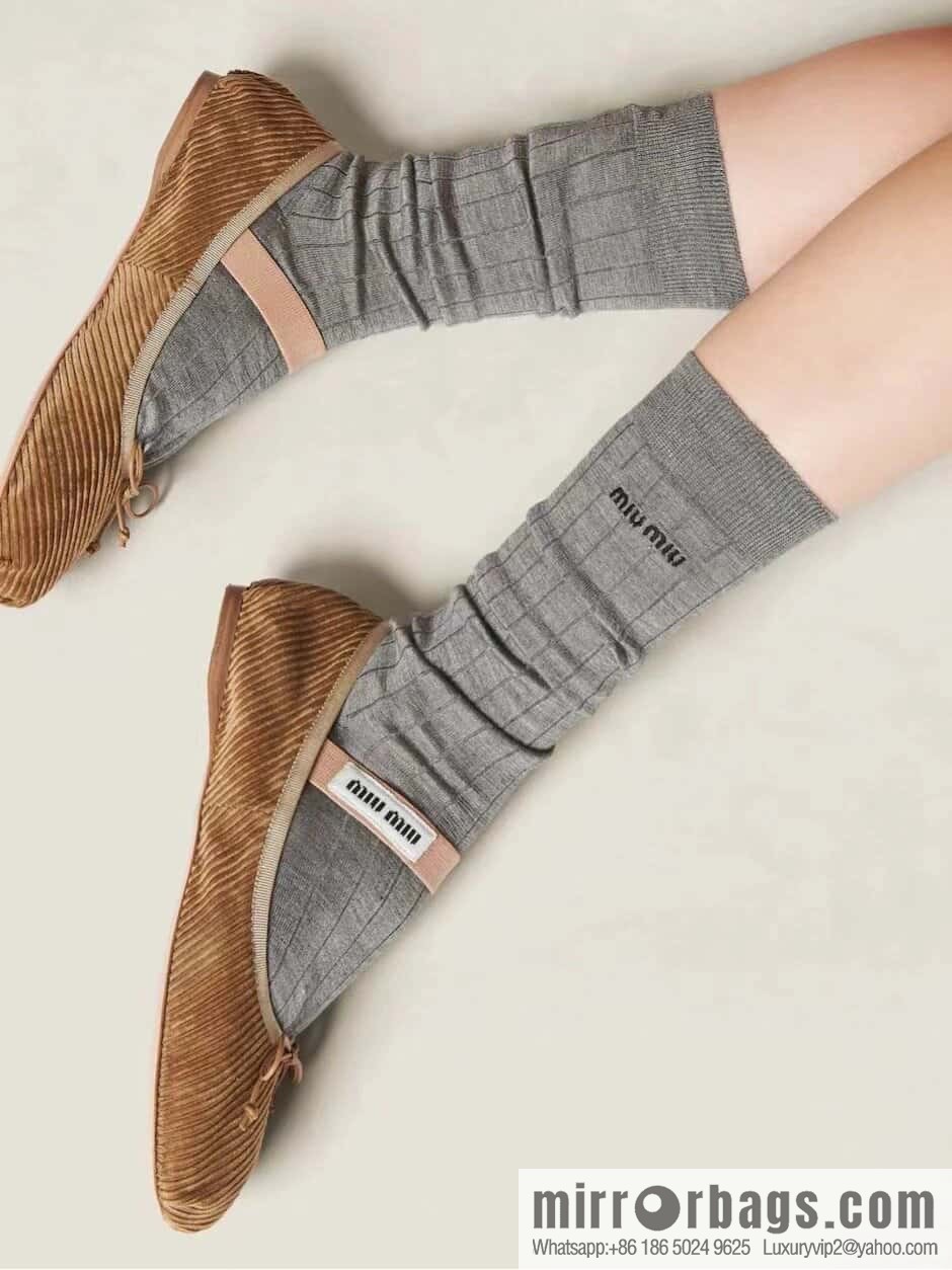 Miu Miu Miu French Corduroy Fairy Ballet Shoes