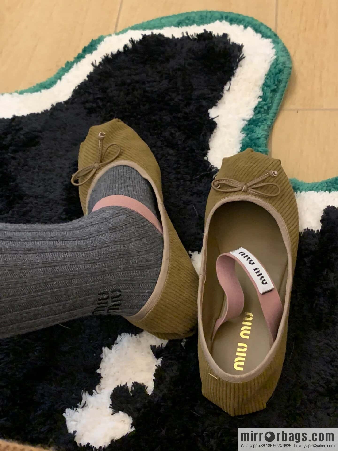 Miu Miu Miu French Corduroy Fairy Ballet Shoes